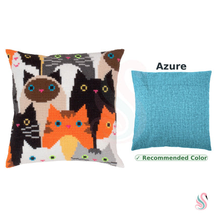Cross Stitch Pillow Kit "Cat Choir"