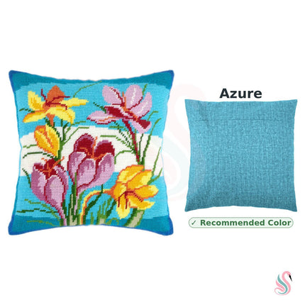 Needlepoint Pillow Kit "Crocuses"