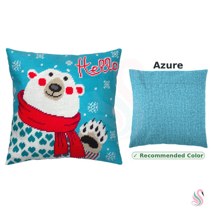 Needlepoint Pillow Kit "Bear with a Scarf"