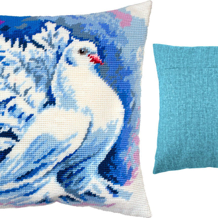 Needlepoint Pillow Kit "White Pigeon"