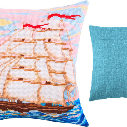 Needlepoint Pillow Kit "Sailing Ship"