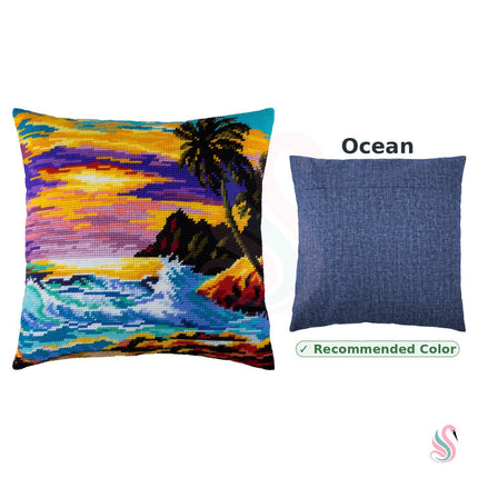 Needlepoint Pillow Kit "Tropical Sunset"