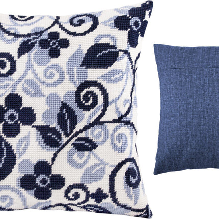 Needlepoint Pillow Kit "Floral Twirls"