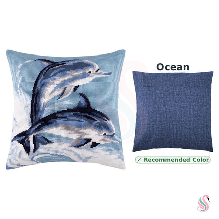 Needlepoint Pillow Kit "Dolphins"