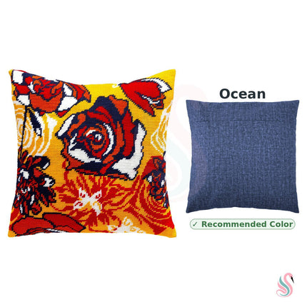 Needlepoint Pillow Kit "Flame of Flowers"