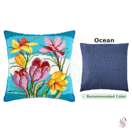 Needlepoint Pillow Kit "Crocuses"