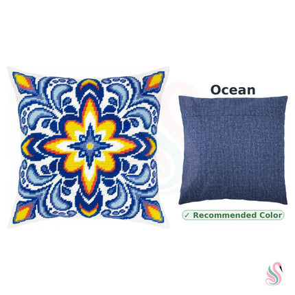 Needlepoint Pillow Kit "Fire and ice"