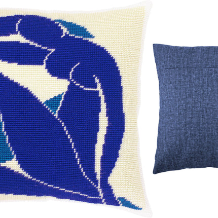Needlepoint Pillow Kit "Blue nude"