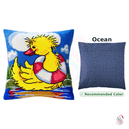 Needlepoint Pillow Kit "Duckling the Sailor"