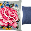 Cross Stitch Pillow Kit "Pink Rose"