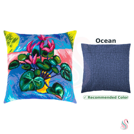 Needlepoint Pillow Kit "Cyclamen"