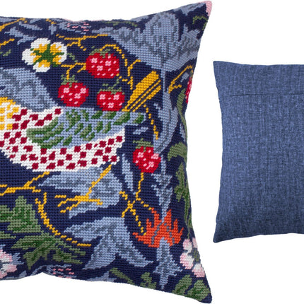 Needlepoint Pillow Kit "Strawberry Thief"