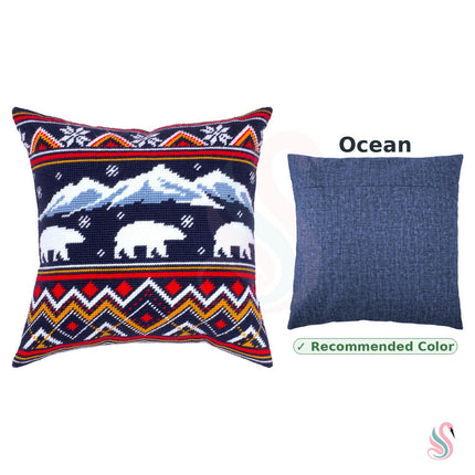 Needlepoint Pillow Kit "Winter Bears"