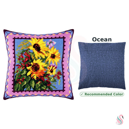 Needlepoint Pillow Kit "Bouquet of Sunflowers"