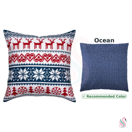 Needlepoint Pillow Kit "Christmas Deer Pattern"