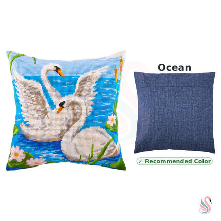 Needlepoint Pillow Kit "Swans"