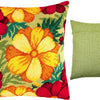 Needlepoint Pillow Kit "Golden Petals"