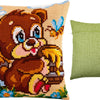 Cross Stitch Pillow Kit "Bear the Sweet-Tooth"