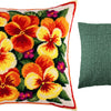 Needlepoint Pillow Kit "Pansies"