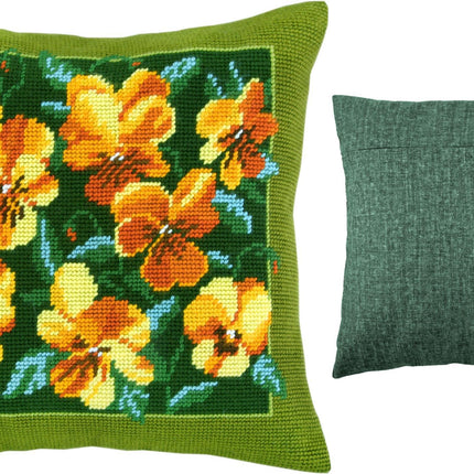 Needlepoint Pillow Kit "Golden Bouquet"