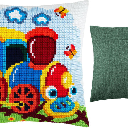 Cross Stitch Pillow Kit "Locomotive"