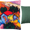 Cross Stitch Pillow Kit "Landscape with a House and an Employee"