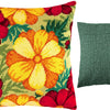 Needlepoint Pillow Kit "Golden Petals"