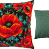 Needlepoint Pillow Kit "Meadow of Poppies"