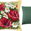 Needlepoint Pillow Kit "Poppies and Daisies"