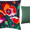Cross Stitch Pillow Kit "Poppies with butterflies"