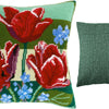 Needlepoint Pillow Kit "Tulips and Forget-Me-Nots"