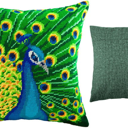 Needlepoint Pillow Kit "Peacock"