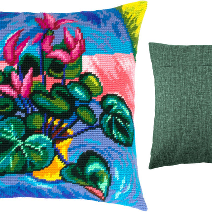 Needlepoint Pillow Kit "Cyclamen"