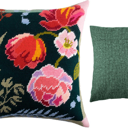 Needlepoint Pillow Kit "Night Flowers"