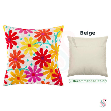 Needlepoint Pillow Kit "Garden Cosmos"