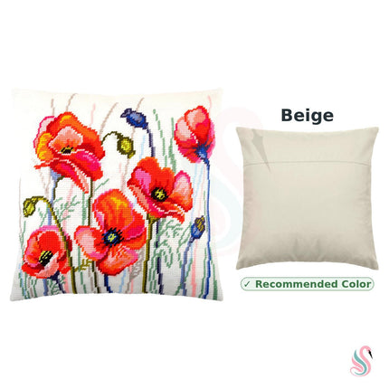 Needlepoint Pillow Kit "Poppy Field"