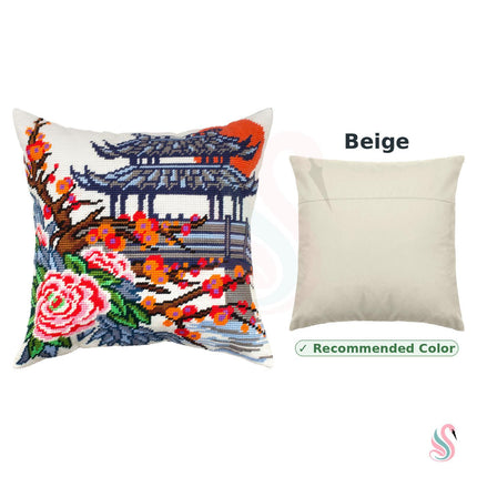 Needlepoint Pillow Kit "Japanese Garden"