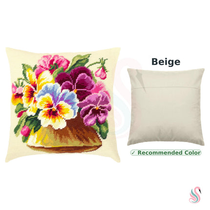 Needlepoint Pillow Kit "Vase with Violets"