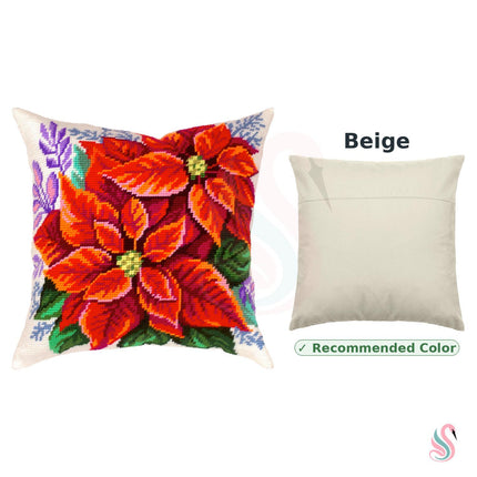 Needlepoint Pillow Kit "Poinsettia"