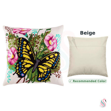 Needlepoint Pillow Kit "Swallowtail on Field Bindweed"