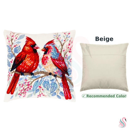Needlepoint Pillow Kit "Cardinal Pair"
