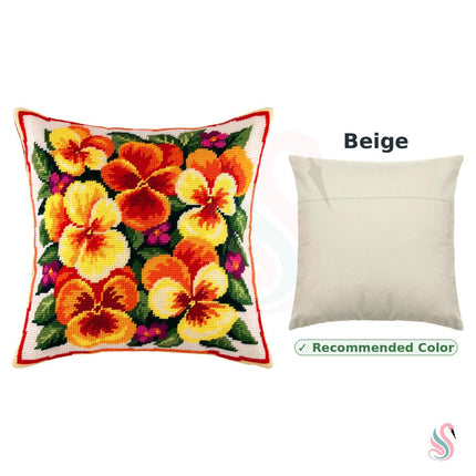 Needlepoint Pillow Kit "Pansies"