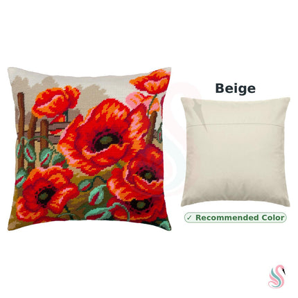 Needlepoint Pillow Kit "Poppies"