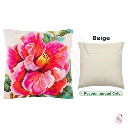 Cross Stitch Pillow Kit "Hibiscus"