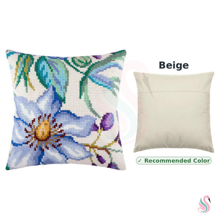 Cross Stitch Pillow Kit "Clematis"