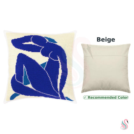 Needlepoint Pillow Kit "Blue nude"