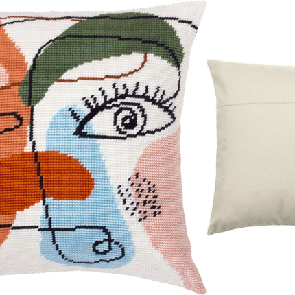 Needlepoint Pillow Kit "Female face"