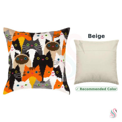 Needlepoint Pillow Kit "Cat choir"