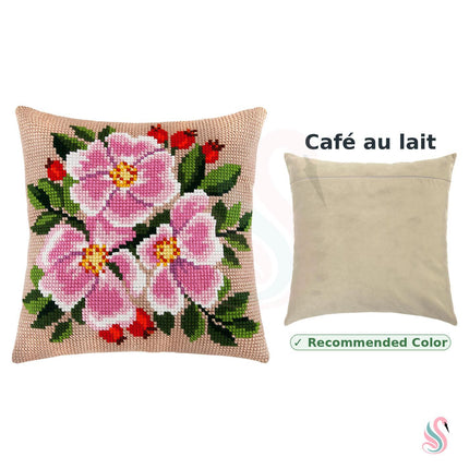 Cross Stitch Pillow Kit "Dog Rose"