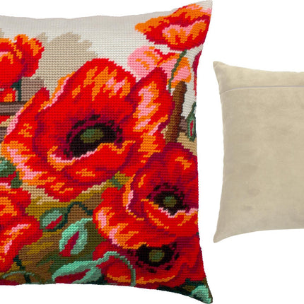 Needlepoint Pillow Kit "Poppies"